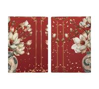 Elegant Lucky Lotuses Fire Flowers Passport Holder PU Leather Passport Protective Cover Travel Wallet Accessories