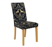 Elegant Magical Horse Pattern Dining Room Chair Covers, Stretch & Washable Spandex Seat Protectors, Vintage Decorative Slipcovers for Home Living Room 1PCS