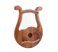 Elegant Mahogany Lyre Harp with 19 Strings, Tuning Wrench, and Spare Strings for All Music Lovers (wheel)