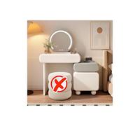 Elegant Makeup Vanity Table with LED Lighting, Modern Dressing Table Set with Mirror and Stool, High Gloss Finish in Grey for Bedroom or Home Office