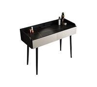 Elegant Makeup Vanity Table with Touchscreen LED Mirror Sleek Slate Design Spacious Drawer Ideal for Bedroom Dressing Room Stylish Cosmetic Desk for Women