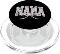 Elegant MAMA Floral Pearl Letters Design PopSockets PopGrip for MagSafe