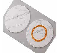 Elegant Marble Vein Rotating Serving Tray - 20" & 35" Round Wooden Tray for Dining Table & Kitchen Counter, Swivel Plate for Entertaining & Stylish Home Decor