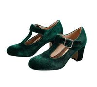 Elegant Mary Jane Heels with Chunky Block Heel Round Toe for Ankle Shoes Ideal for Women in the Office, Everyday or Beer Festival
