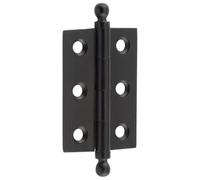 Elegant Matt Black Finial Hinge 50x35mm for Cabinet Doors - Solid Brass - Door Hinges