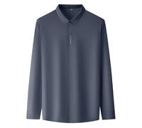 Elegant Men's Stretch Shirt Long Sleeve Slim Fit Shirts for Men Muscle Fit Wrinkle Button Down Shirt Sweatshirt Men, gray, 180/120