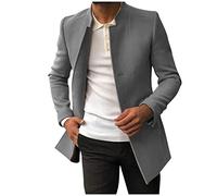 Elegant Men's Wool Coat Thick Mid-Length Winter Trench Coats Stylish Casual Work Business Peacoat Single Breasted Short Trench Coat Casual Jacket 3/4 Long Overcoat Long Sleeve Tops