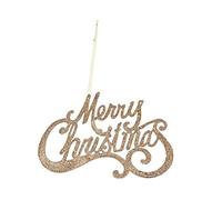 Elegant Merry Christmas Hanging Sign In Rose Gold, Gold, Silver, Red or Blue 26cm by 18cm with Gold Ribbon for Hanging