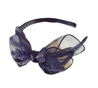 Elegant Mesh Bowtie Headband High Skull Hairband 1920s Fascinator Hairhoop For Female Teaparty Hair Shaping Ornament