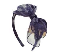 Elegant Mesh Bowtie Headband High Skull Hairband 1920s Fascinator Hairhoop For Female Teaparty Hair Shaping Ornament