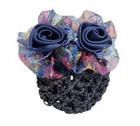 Elegant Mesh Flower Crystal Bun Snood Spring Clip For Women Nurse Flight Attendant Bu Cover Clip Hairnet Hair Hairpins R7X1