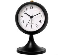 Elegant Metal Alarm Clock with Stable Base and Luminous Features for Convenient Nighttime Viewing (black)