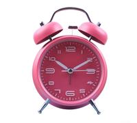 Elegant Metal Bell Clock 4 Inch Size with Loud Alarm for Waking Up Without Disturbing Sleep (Red watermelon)