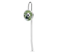 Elegant Metal Bookmark with Crystal Glass Accent, Cool Soccer Ball Book Marks for Reading Page Markers Gift for Book Lovers Women Men, 1.2"