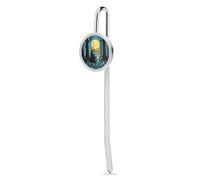 Elegant Metal Bookmark with Crystal Glass Accent, The Skull Witch Book Marks for Reading Page Markers Gift for Book Lovers Women Men, 1.2"