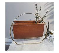 Elegant Metal & Leather Magazine Rack - European Style Holder for Books, Newspapers & Files - Portable Organizer for Office, Bathroom, Living Room & Kitchen - Chic Storage Solution