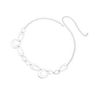 Elegant Metal Loop Waist Chain Stylish Round Link Waist Chain Belt Ornament Perfect For Party And Festival Wear Fashion Belt