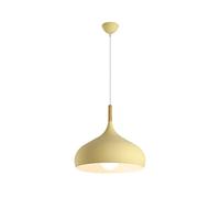 Elegant Metal Pendant Lamp E27 Single Head Chandelier with Wooden Handle Metal Elegant Hanging Lights with Adjustable Cord Suspensiom Lamp for Kitchen Island Dining Room Over Sink