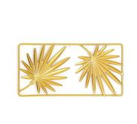 Elegant metal wall pendant with golden For leaf pattern, crafted for decorating living rooms and studies, providing a stylish and artistic visual enhancement (D)