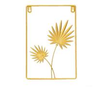 Elegant metal wall pendant with golden For leaf pattern, crafted for decorating living rooms and studies, providing a stylish and artistic visual enhancement (A)