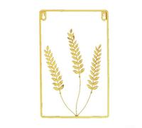 Elegant metal wall pendant with golden For leaf pattern, crafted for decorating living rooms and studies, providing a stylish and artistic visual enhancement (B)