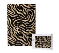 Elegant Metallic Gold Zebra Black Animal Print,1000 Pieces Adults Puzzle Game Challenging Puzzles,Jigsaw Puzzles