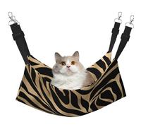 Elegant Metallic Gold Zebra Black Animal Print,Cat Hanging Hammock Soft Double Sided Hanging Bed for Small Dogs Pet,M
