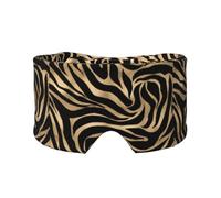 Elegant Metallic Gold Zebra Black Animal Print, Full Eye Covers Light Blocking Eye Mask Sleep Eye and Ear Muffs