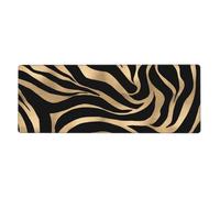 Elegant Metallic Gold Zebra Black Animal Print,Mouse Pad Large Desk Pad Computer Keyboard Mouse Mat With Non Slip Rubber Base 30 x 80 cm