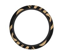 Elegant Metallic Gold Zebra Black Animal Print Steering Wheel Universal Fit for Cars, Trucks, Suvs, Atvs | All-Season Comfort & Eco-Friendly Material