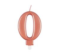 Elegant Metallic Rose Gold Number 0 Birthday Candle - Perfect for Birthday Parties, Anniversaries & More - 1 Pc