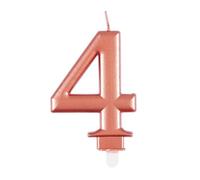 Elegant Metallic Rose Gold Number 4 Birthday Candle - Perfect for Birthday Parties, Anniversaries & More - 1 Pc