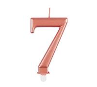 Elegant Metallic Rose Gold Number 7 Birthday Candle - Perfect for Birthday Parties, Anniversaries & More - 1 Pc