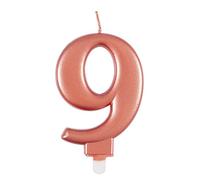 Elegant Metallic Rose Gold Number 9 Birthday Candle - Perfect for Birthday Parties, Anniversaries & More - 1 Pc