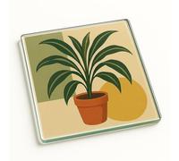 Elegant Mid-Century Modern Acrylic Coaster Gift - Vintage Floral Design Home Decor Accessory