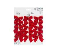 Elegant Mini Red Velvet Bows - (Pack of 15) - Vibrant & Lush Design - Perfect for Gift Wrapping, Crafting, and Events