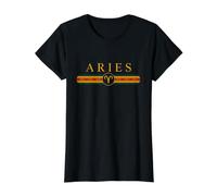 Elegant Minimalist Aries Astrology Horoscope Sign Value Graphic T-Shirt, Women, Black, M