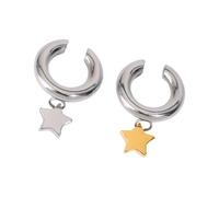Elegant Mixed Metal Star Ear Clip Reusable Trendy Stainless Steel Earpiece Trendy Star Earrings