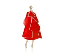 Elegant Model Lady Enamel Brooch Pin for Women Girls Overcoat Catwalk Lapel Pins Elegant Dress Sweater Accessories Boutonniere Corsage for Hat Bag Suit Tie Holiday Party Wedding Jewelry, 2.75 inches