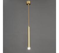 Elegant Modern Brass Pendant Light Fixture - 3W Flute Tube Design, Contemporary Hanging Light for Kitchen, Dining Room & Living Room, Stylish Home Decor