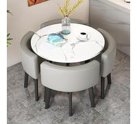Elegant Modern Dining Table & Chairs Set for 4 - Stylish Round/Square Conference Table for Office Kitchen or Dining Room - Perfect for Business Meetings & Family Dining