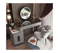 Elegant Modern Dressing Table Set with Smart Mirror - Stylish Wooden Makeup Vanity for Bedroom Functional Beauty Station Perfect for Home Decor and nization
