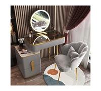 Elegant Modern Dressing Table Set with Smart Mirror Wooden Makeup Vanity for Bedroom Stylish Beauty Station for Makeup Enthusiasts and Professionals