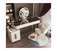 Elegant Modern Glass Makeup Set with Smart Mirror Stylish Wooden Dressing Table for Bedroom Functional Makeup Table with Storage Chic Beauty Station for nized Glam.