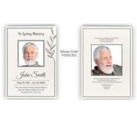Elegant Modern Personalised Minimalistic Men's & Women's Funeral Order of Service 4 Memorial Programs - Handmade Greeting Card (10)
