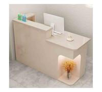 Elegant Modern Reception Desk with Lockable Drawer for Clothing Stores Beauty Salons and Retail Spaces (Apricot 80 cm Right Side)