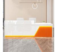 Elegant Modern Reception Desk with Lockable Drawers & Storage Cabinet - Commercial Front Counter for Office, Retail, Salon & SOHO - Stylish & Functional Welcome Furniture