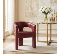Elegant Modern Red Barrel Dining Chair - Comfy Faux Leather Upholstered Accent Chair with Open-Back Design Ready-to-Use PU Leather Side Armchair for Dining Room Kitchen & Living Room