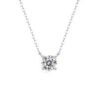 Elegant Moissanite Pendant Necklace - 925 Sterling Silvery, Classic Four-Claw Design for Women | Perfect for Parties & Gifts