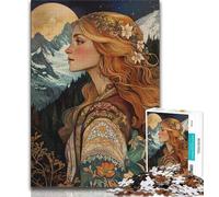 Elegant Mountain Goddess 1000 Pieces Jigsaw Puzzles for Adults And Teens,Stress Reliever Difficult Challenge Enhance Love between Couples 38x26cm